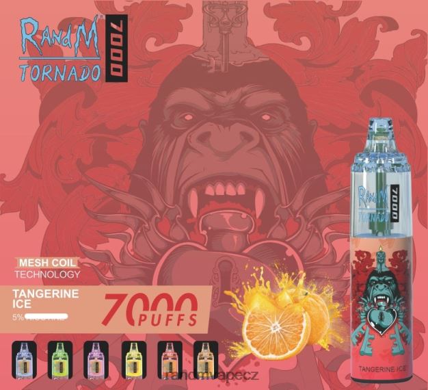 RandM Tornado 7000 airflow control vape zařízení 1ks mandarinkový led RandM tornado online shop - 0244R166