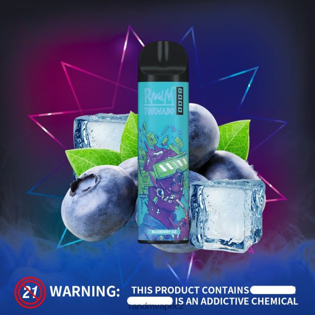 RandM Tornado 8000 airflow control vape zařízení 1ks červené jablko meloun RandM vape website - 0244R245